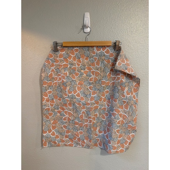 MSI Paris Accessories - MSI Paris Scarf Womens OS Vintage Leaf Print Terracotta Grey Square Made in USA
